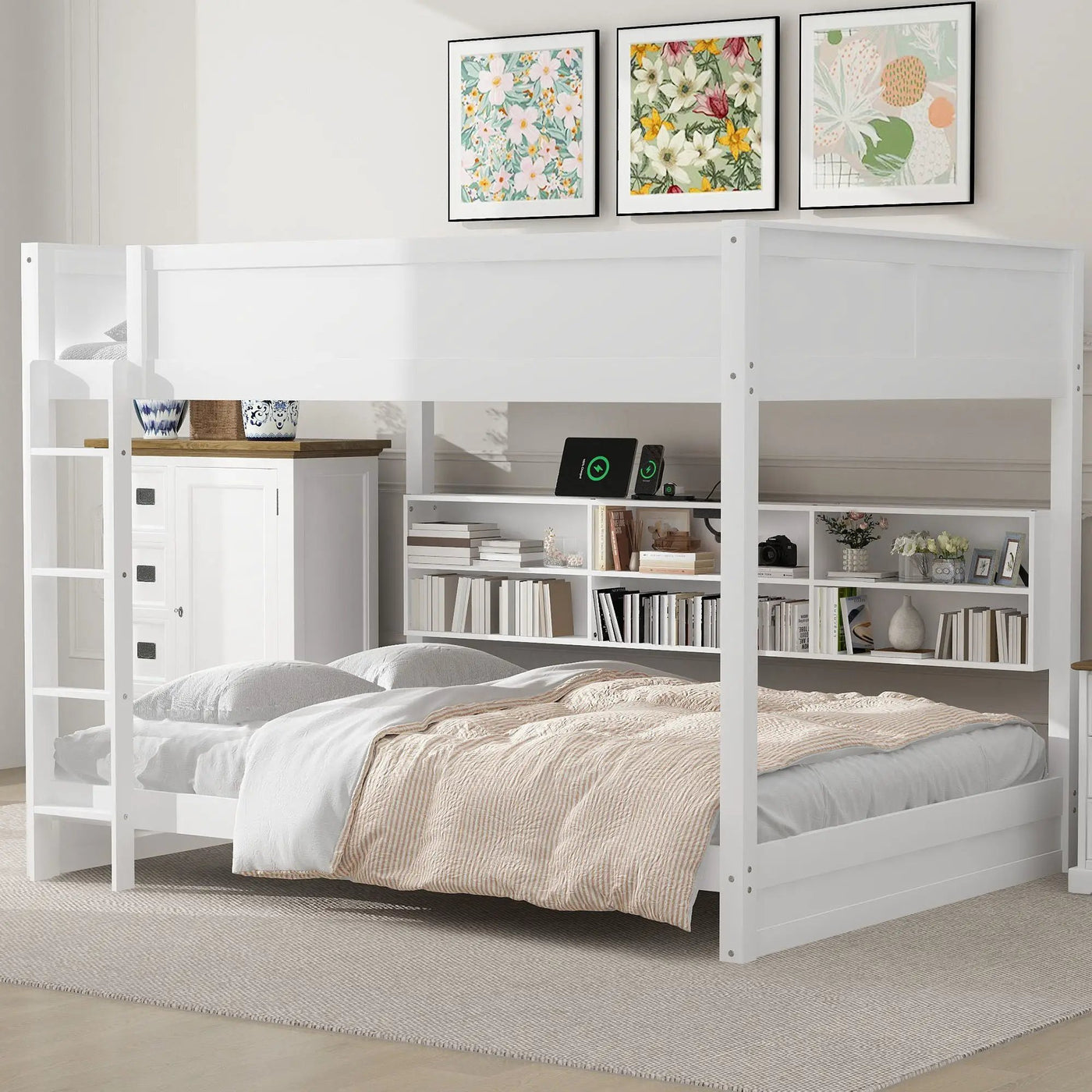 Bunk Bed With Storage Cabinets And USB Ports by HouseOfZazla