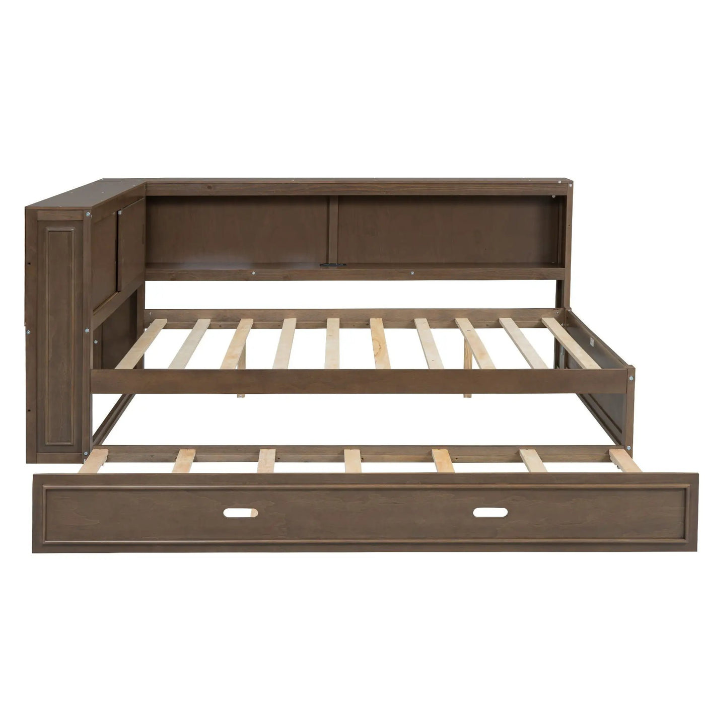 Daybed With Storage Shelves, LED, USB, And Trundle by HouseOfZazla