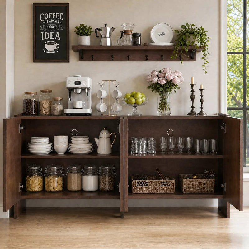 Mid-Century Modern 4-Door Credenza Sideboard by HouseOfZazla