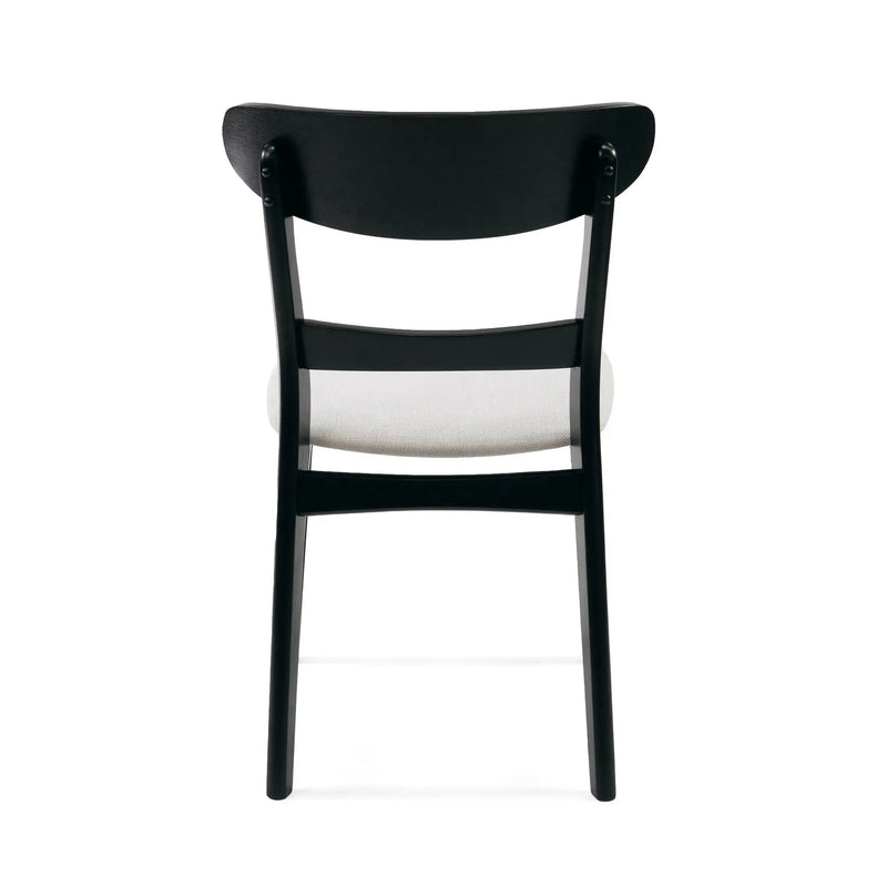 Set of 2 Mid-Century Dining Chairs - Upholstered Seat, Rubberwood Legs by HouseOfZazla