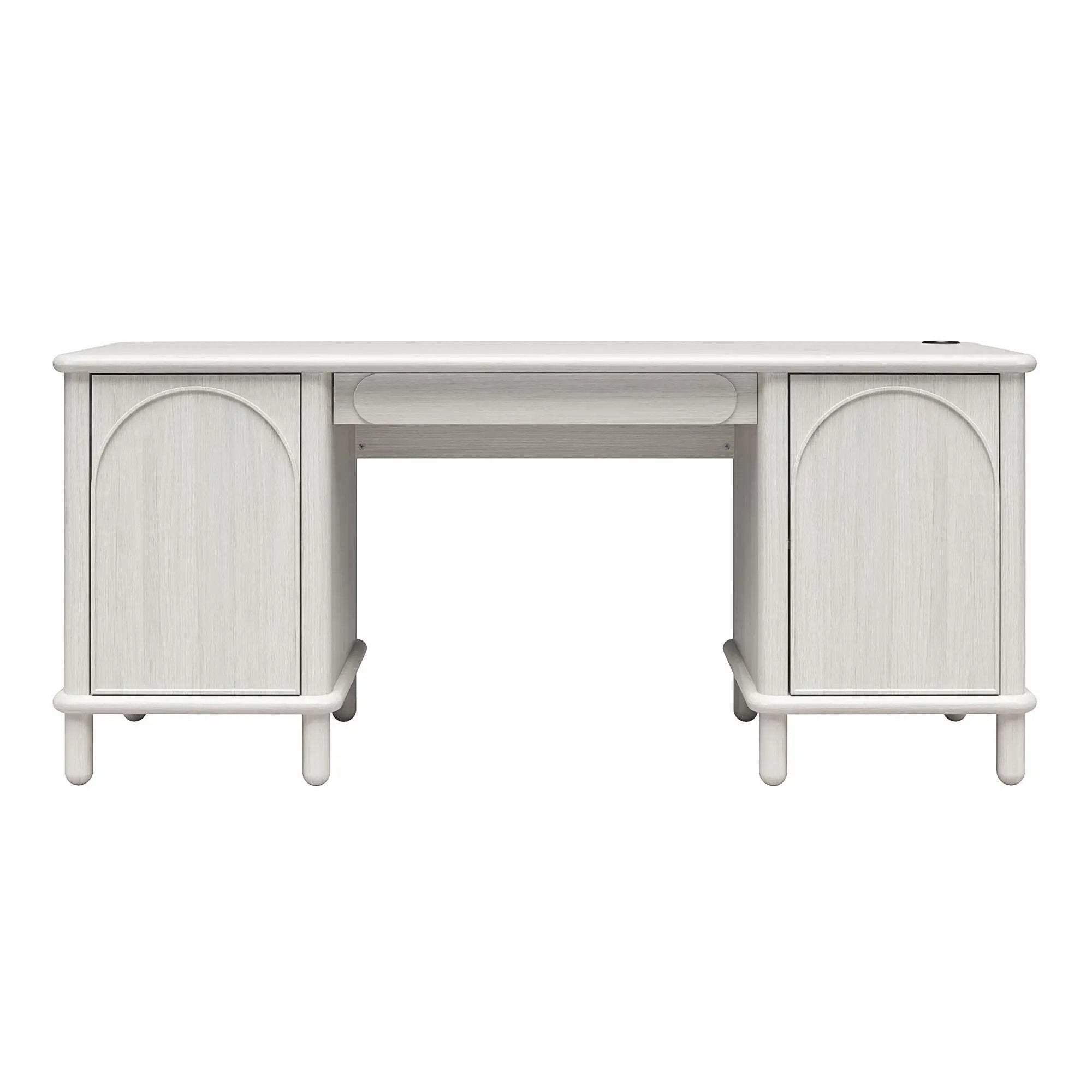 Selena - Double Pedestal Desk - Rustic White by Unique Piece Furniture
