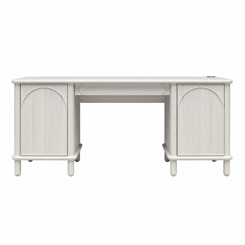 Selena - Double Pedestal Desk - Rustic White by Unique Piece Furniture