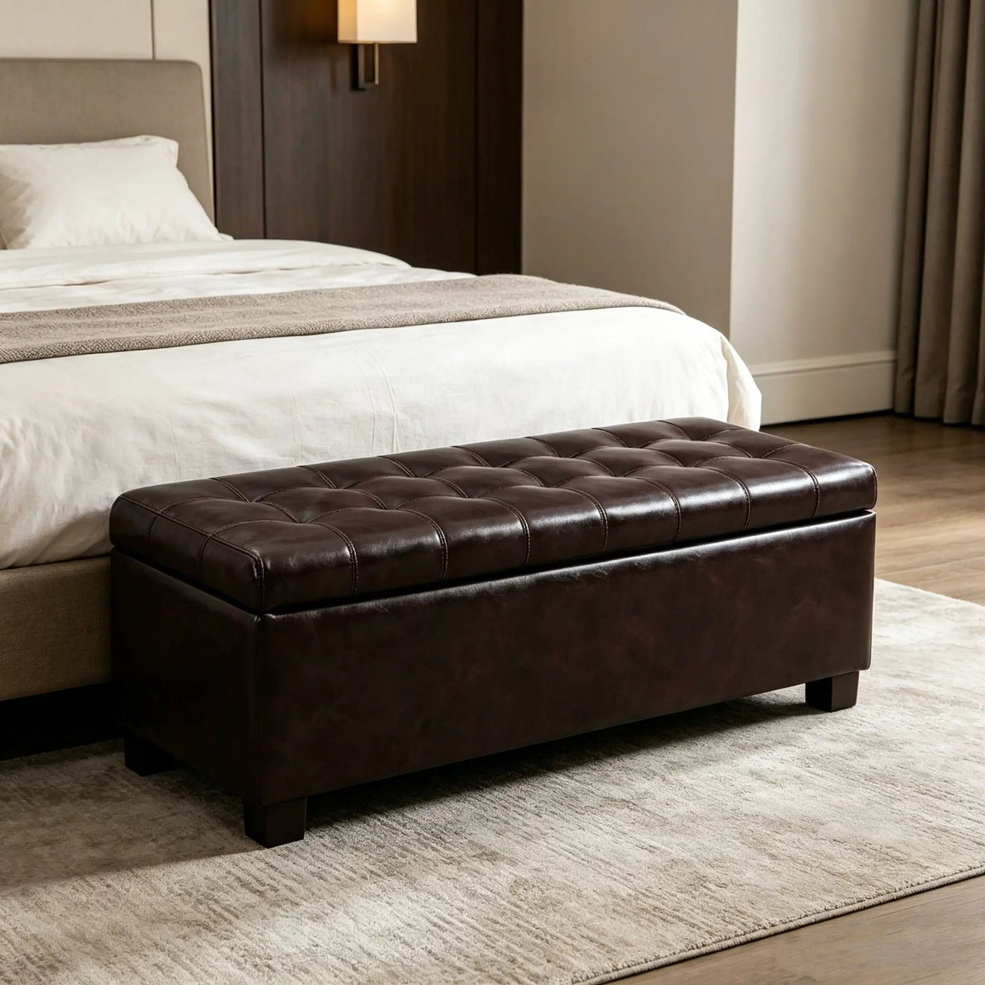 Elegant Tufted Storage Ottoman Bench by HouseOfZazla