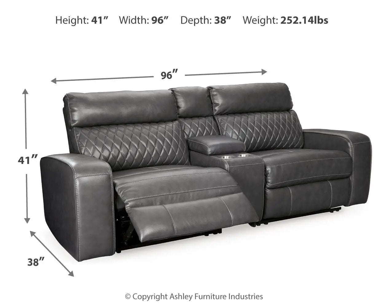 Samperstone - Power Reclining Sectional by Unique Piece Furniture