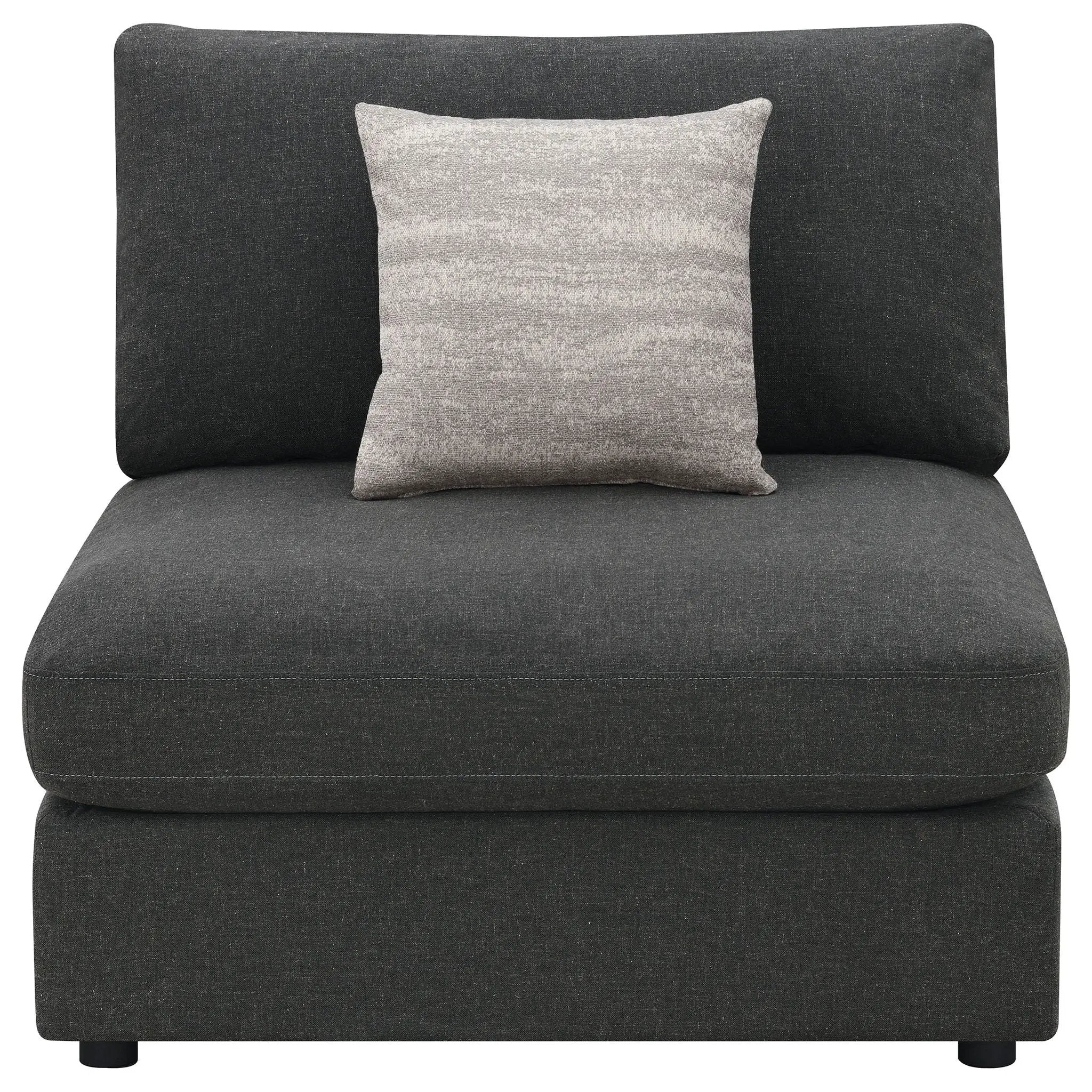 Serene Upholstered Armless Chair Charcoal by Unique Piece Furniture
