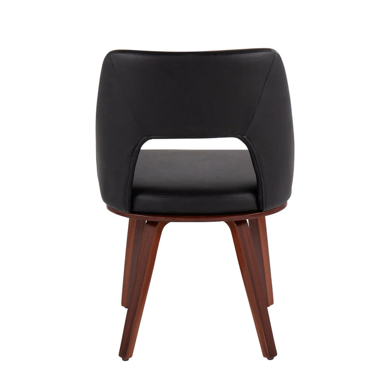 Triad - Mid-Century Modern Upholstered Chair (Set of 2) - Walnut / Black by Unique Piece Furniture