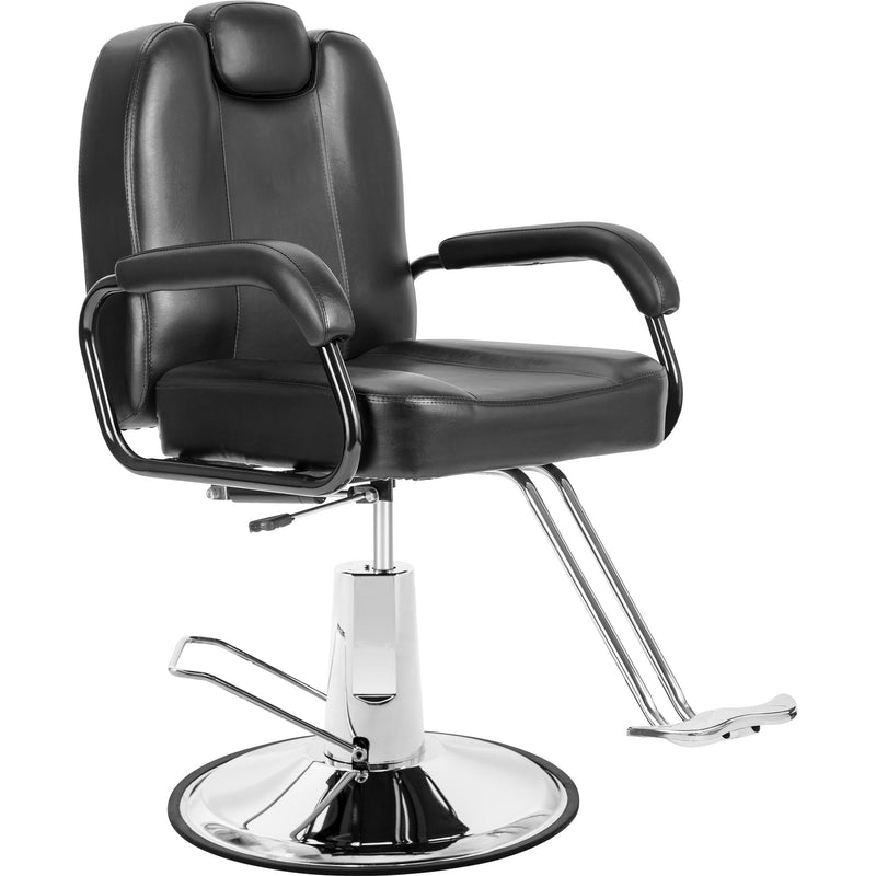 Heavy-Duty Barber Chair with Steel Frame - Black