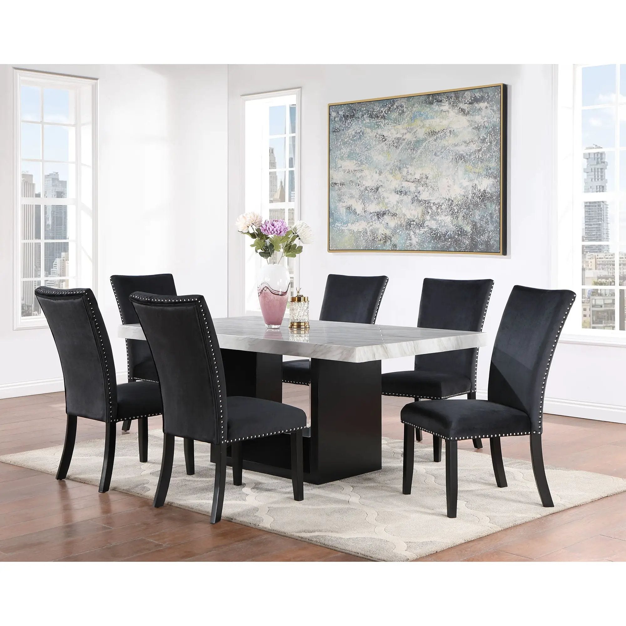 Sheena - 5 Pieces Dining Table Set - Black by Unique Piece Furniture