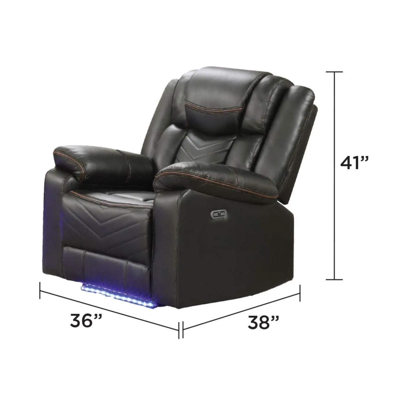 Challenger - LED Power Recliner Chair by Unique Piece Furniture