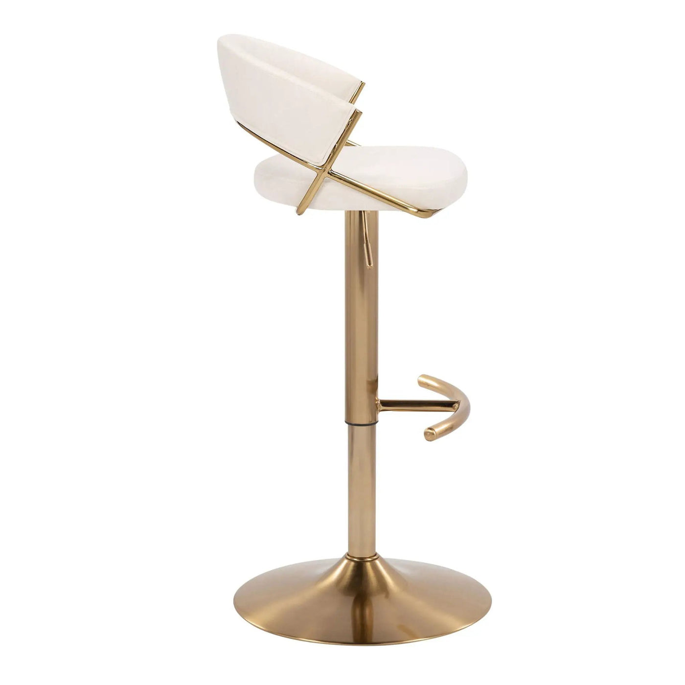 Jie - Contemporary Adjustable Barstool With Swivel With Rounded T Footrest (Set of 2) by HouseOfZazla