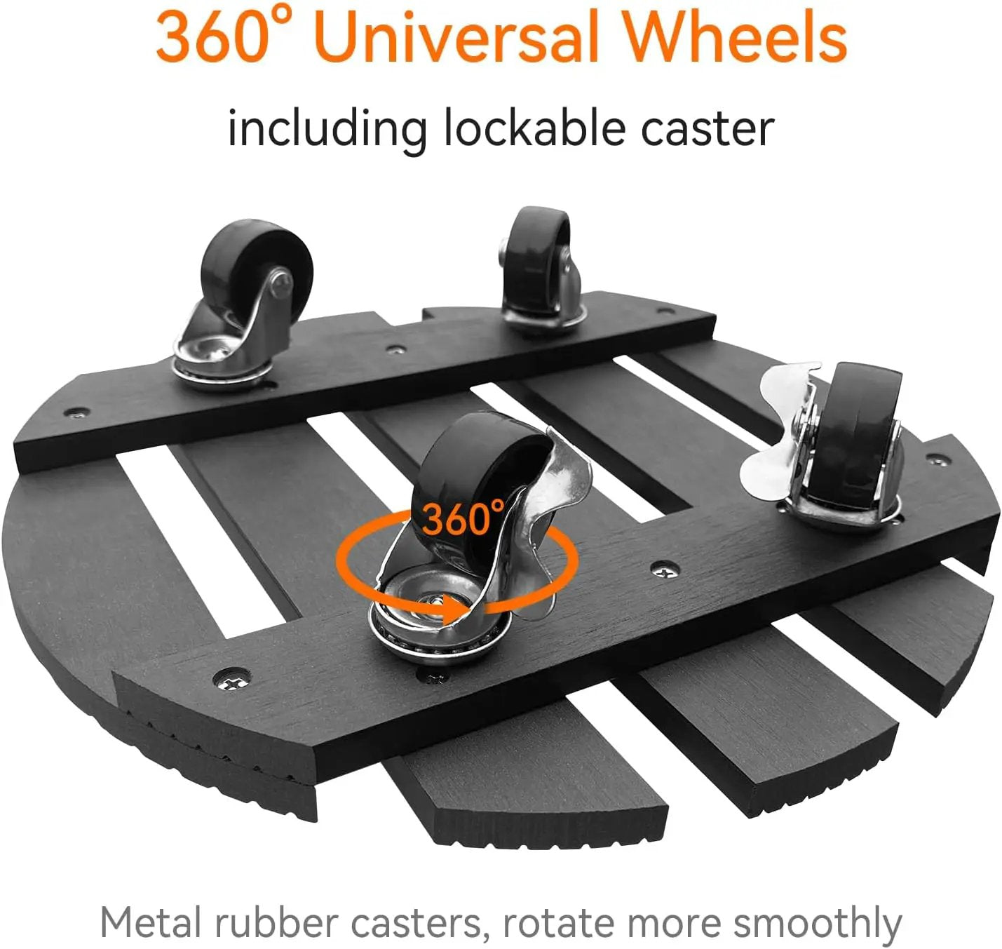 6-Pack 12" Round Plant Stand with 360° Lockable Caster Wheels by HouseOfZazla