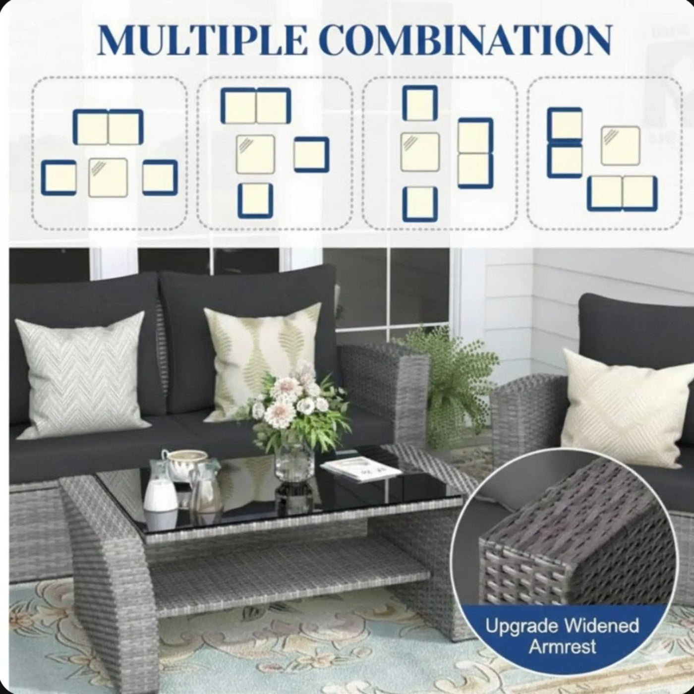 Modern Patio Set With Table And Cushions by HouseOfZazla