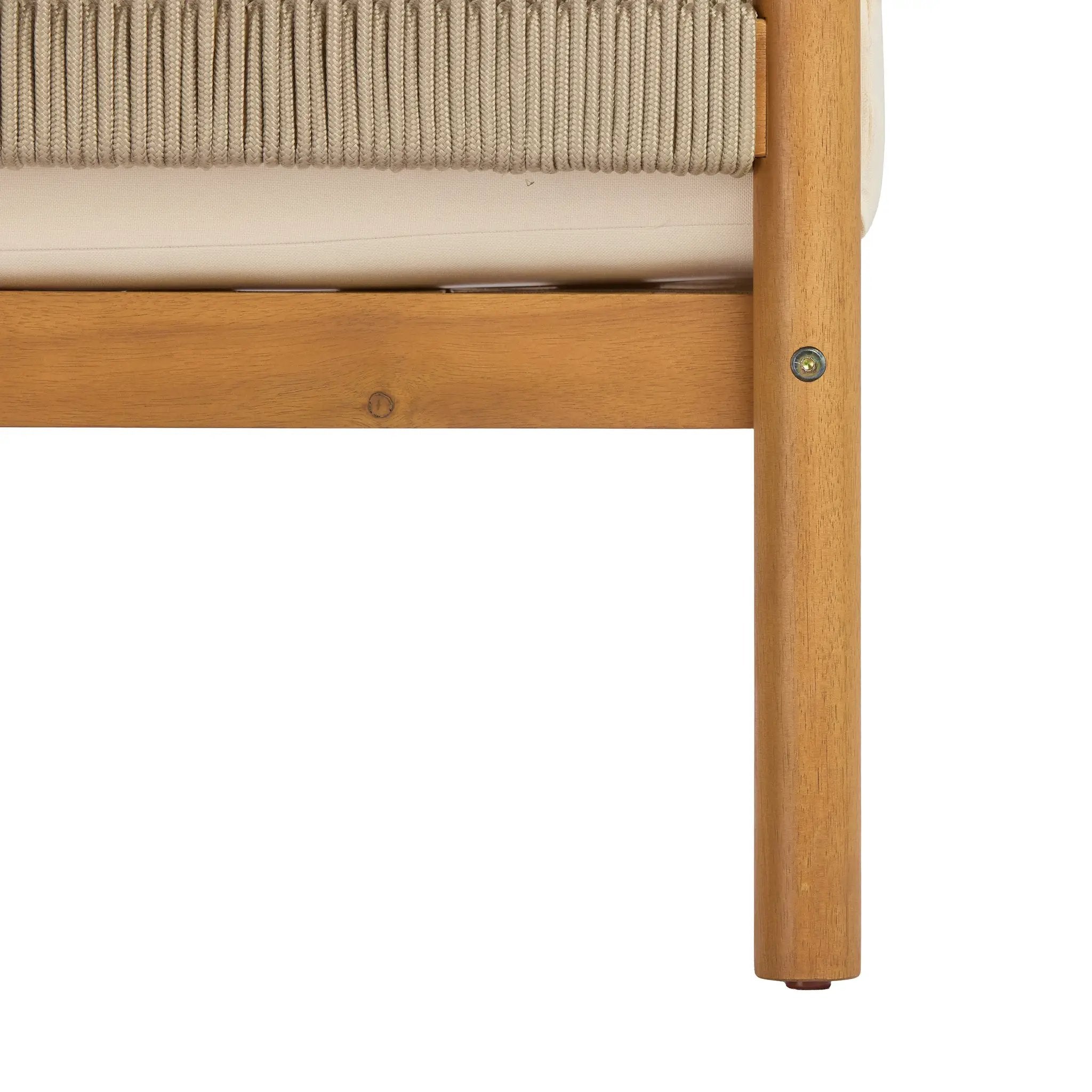 Outdoor Club Chair with Acacia Wood Frame in Teak Look by HouseOfZazla