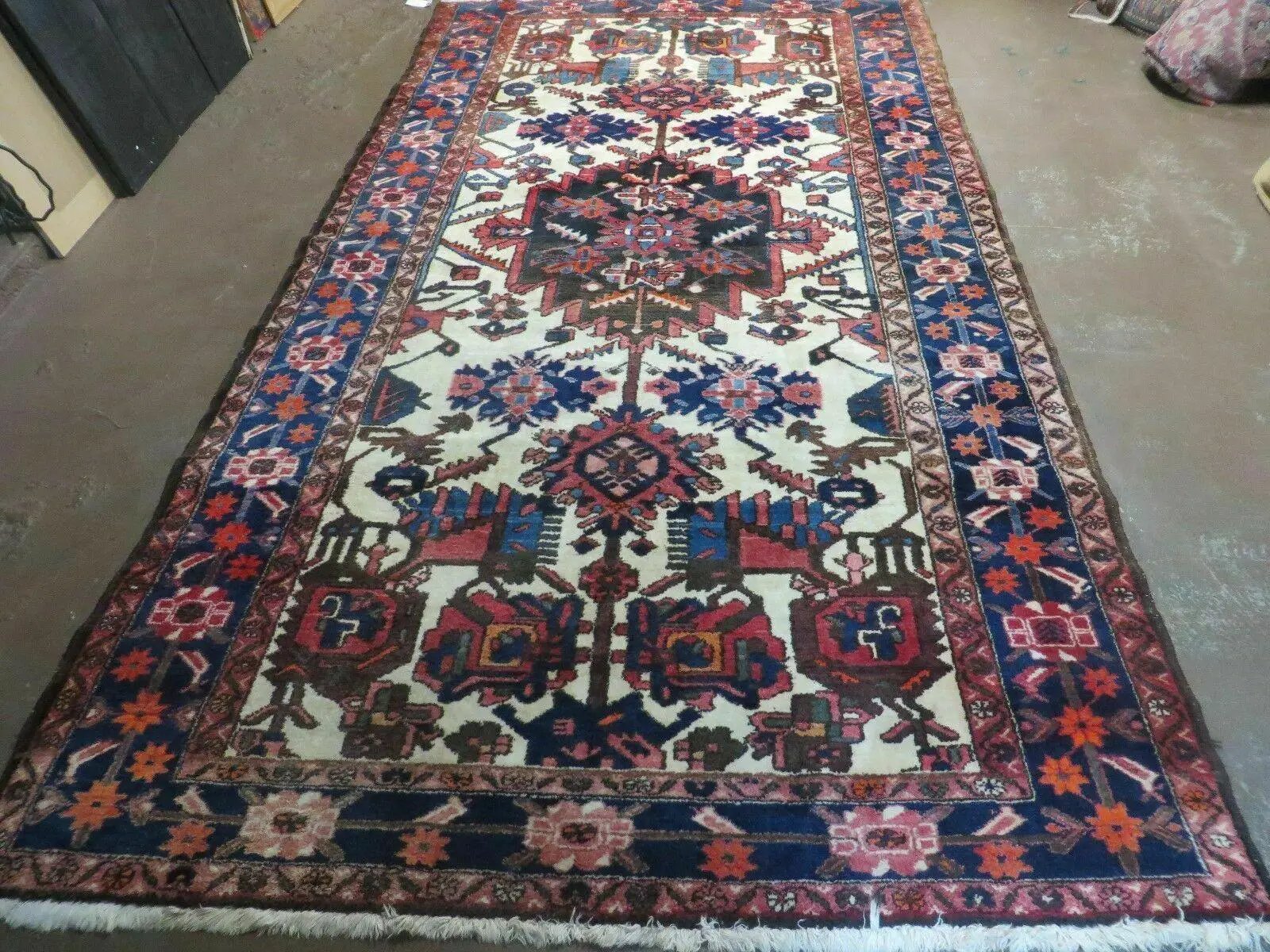 5.5' X 10.5' Antique Handmade Indian Floral Oriental Wool Rug Tribal Veg Dye Nice by Jewel Rugs
