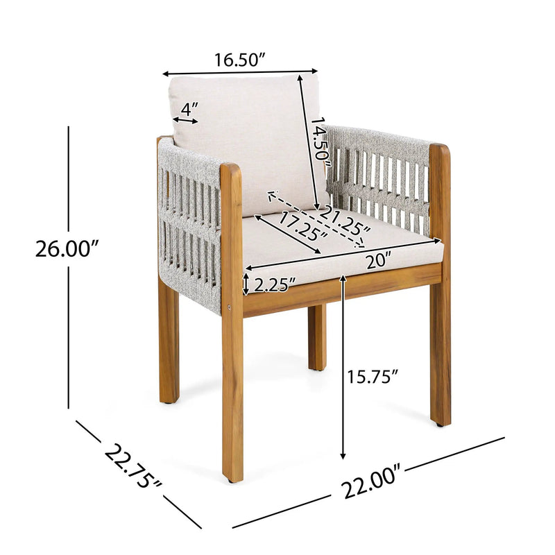 Outdoor Dining Chairs With Mix Rope Handles (Set of 2) by HouseOfZazla