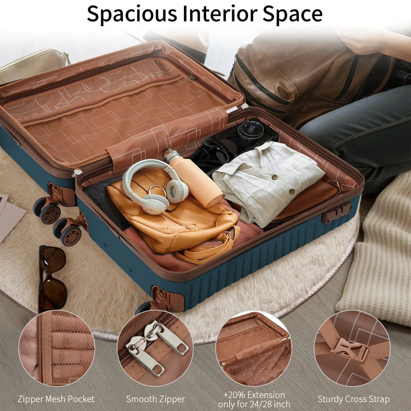 Lightweight 3 Piece Carry-On Luggage Set by HouseOfZazla