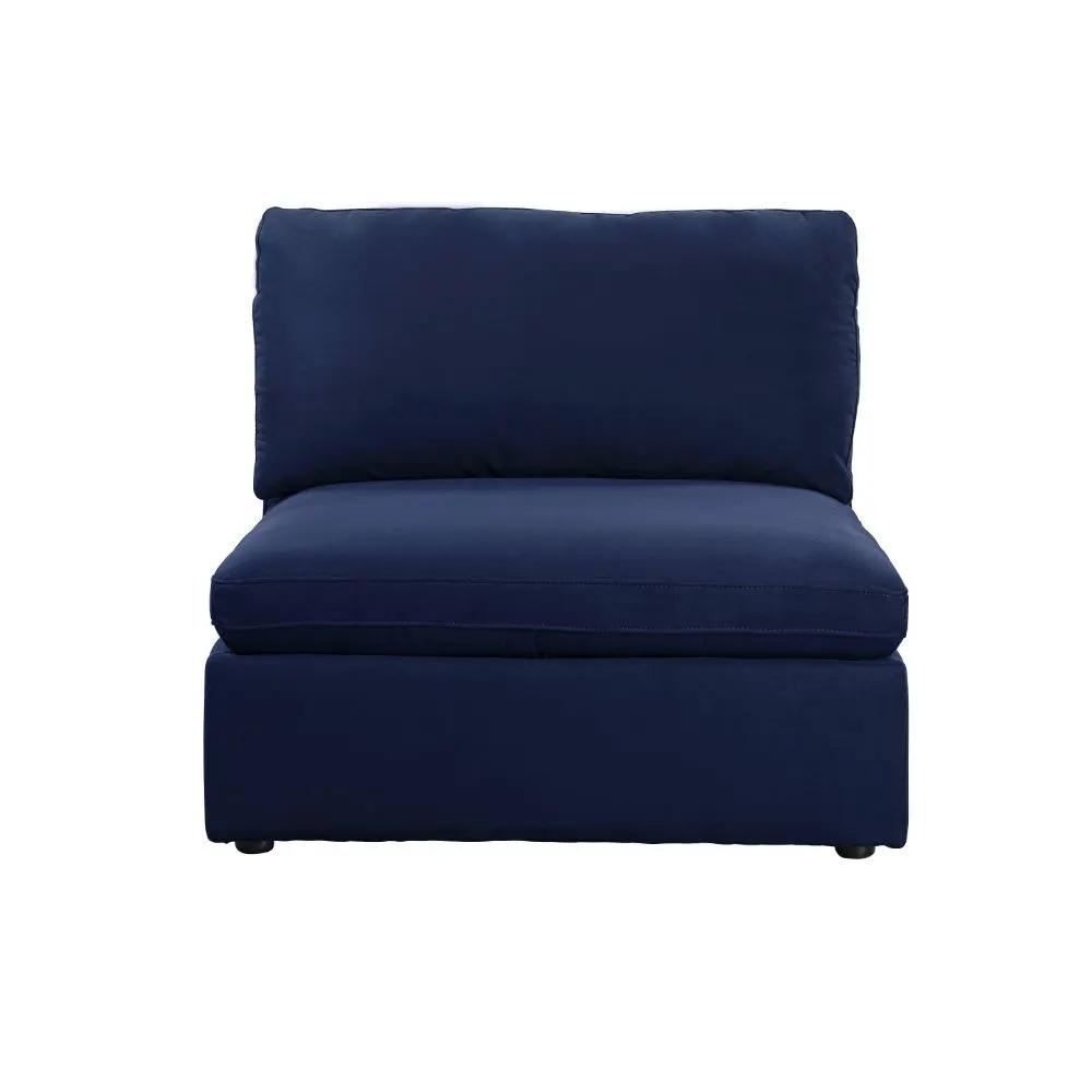 Crosby - Modular Armless Chair - Blue Fabric by Unique Piece Furniture