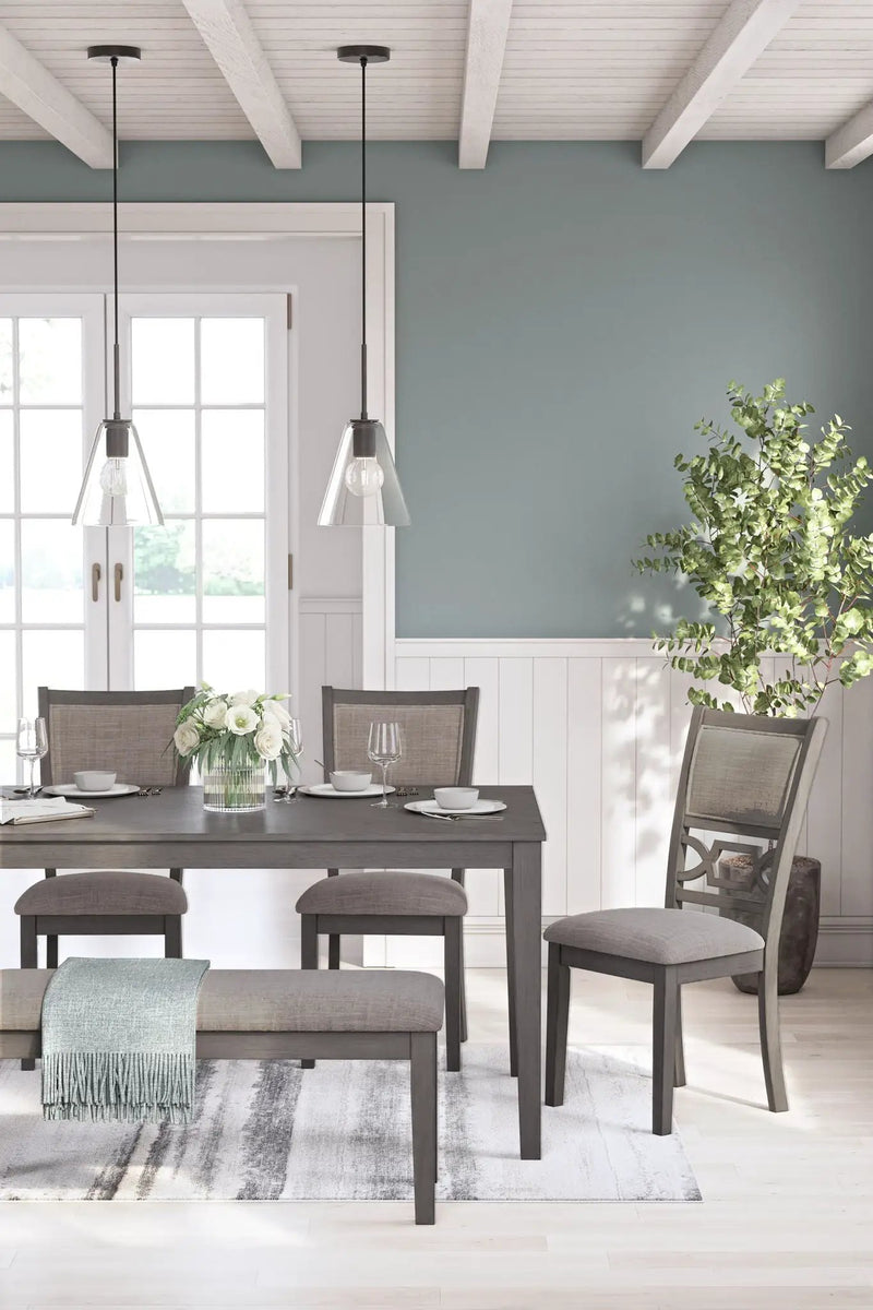 Wrenning - Dining Room Table Set (Set of 6) - Gray by Unique Piece Furniture