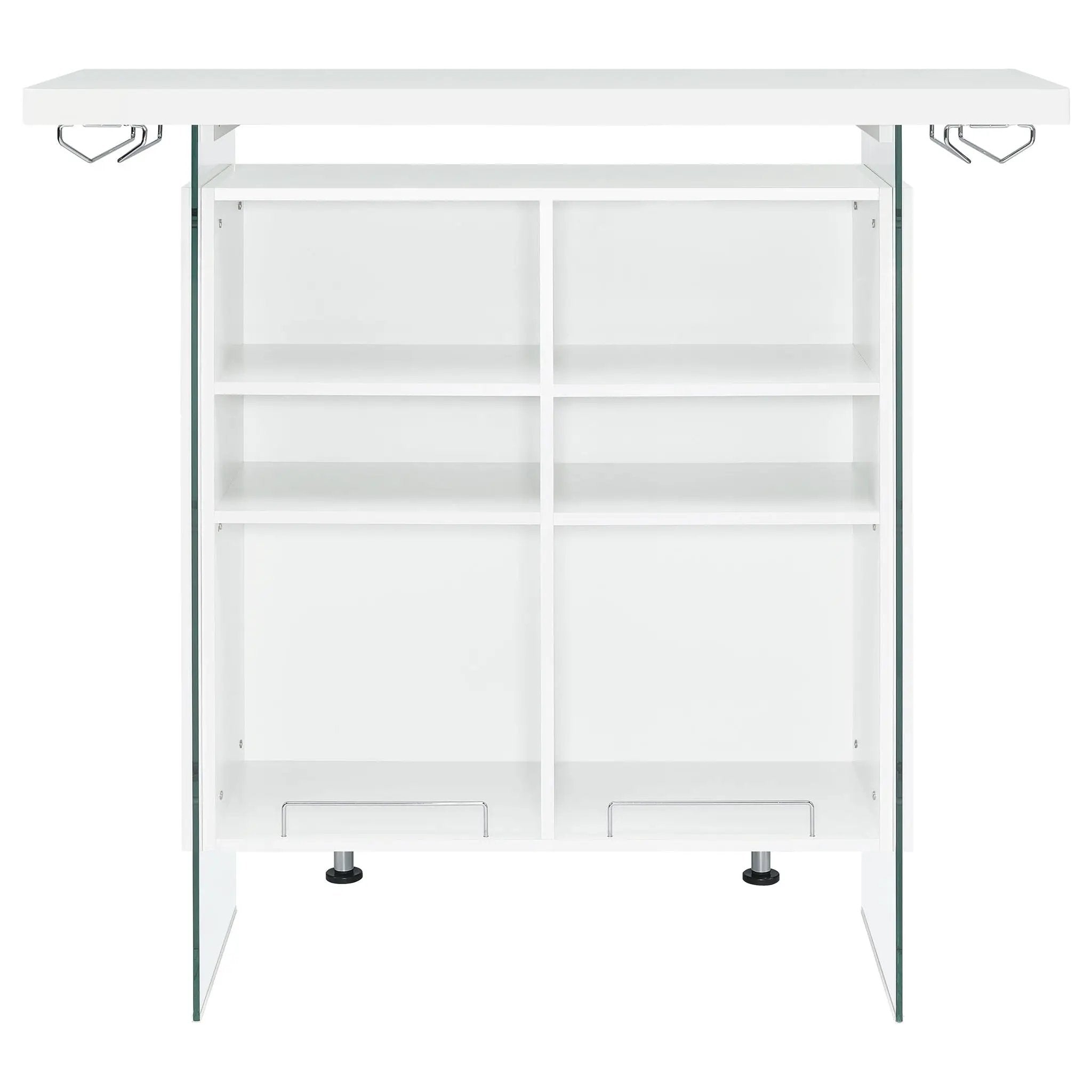 Acosta Freestanding Home Bar Wine Cabinet White High Gloss by Unique Piece Furniture