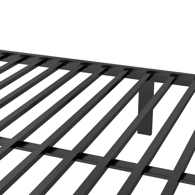 Queen Over Queen Bunk Bed With Ladder And Storage Shelf - Black by HouseOfZazla