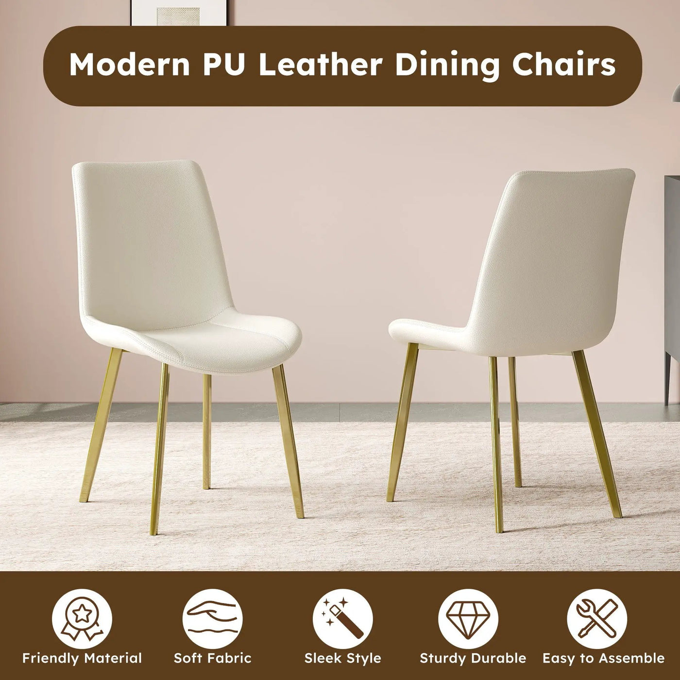 Modern Dining Chairs Ergonomic Design For Kitchen (Set of 4) by Unique Piece Furniture
