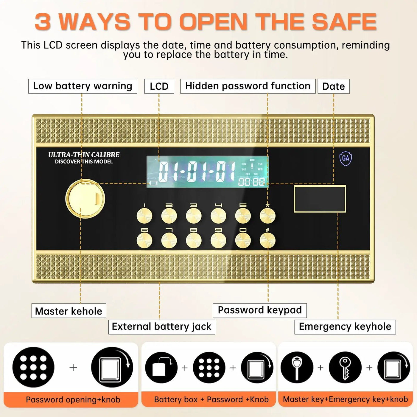 Large Double Door Coin Operated Safe, Digital Security Safe With Fireproof And Waterproof Bag by HouseOfZazla