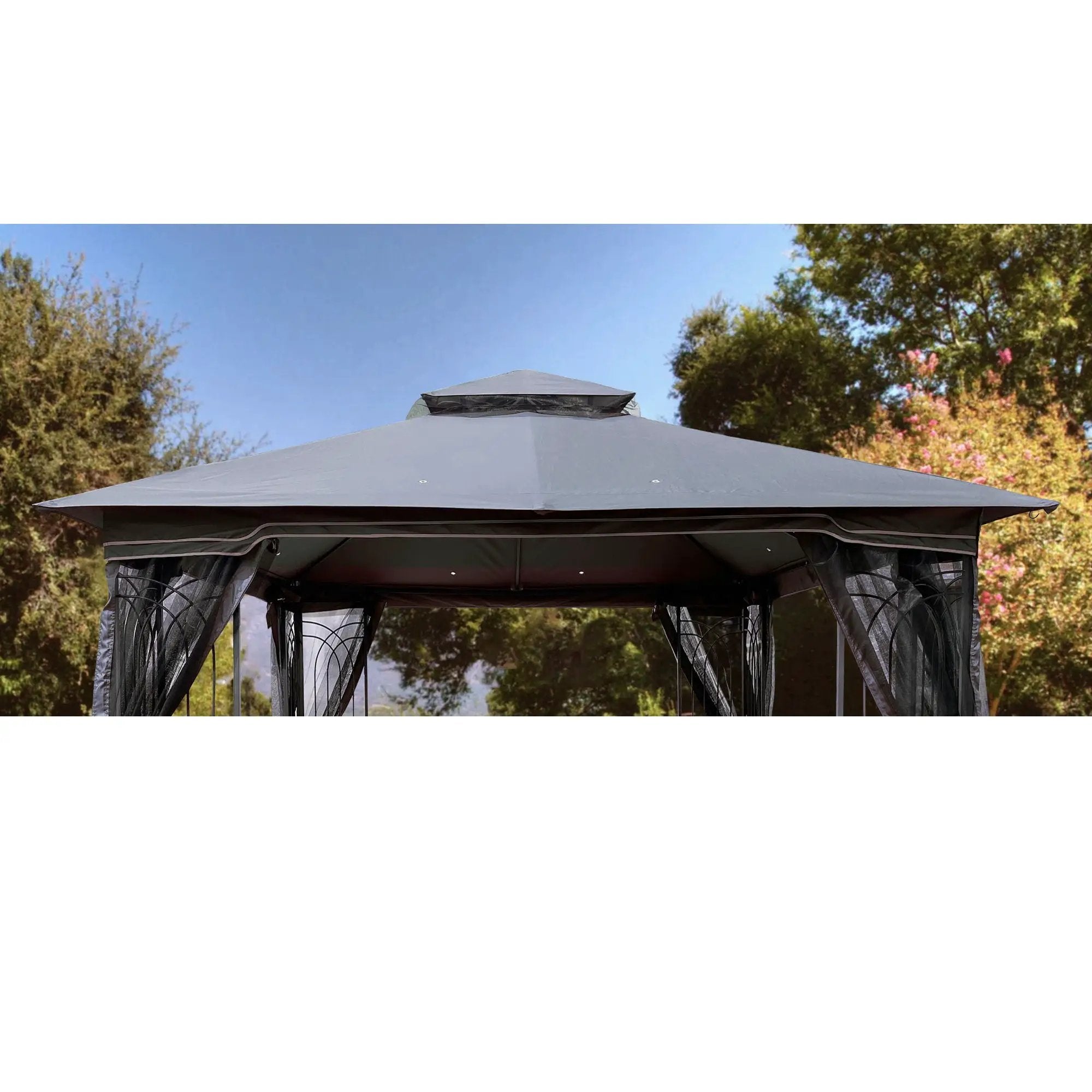 Patio Double Roof Gazebo Replacement Canopy Top Fabric by Unique Piece Furniture