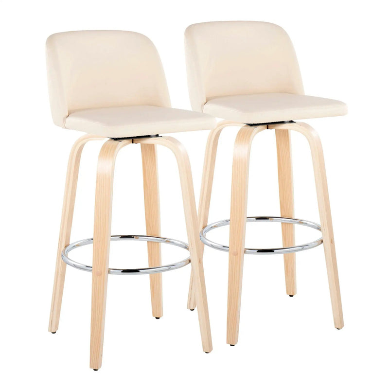 Toriano - Contemporary Fixed Height Barstool & Swivel With Round Footrest (Set of 2) by Unique Piece Furniture