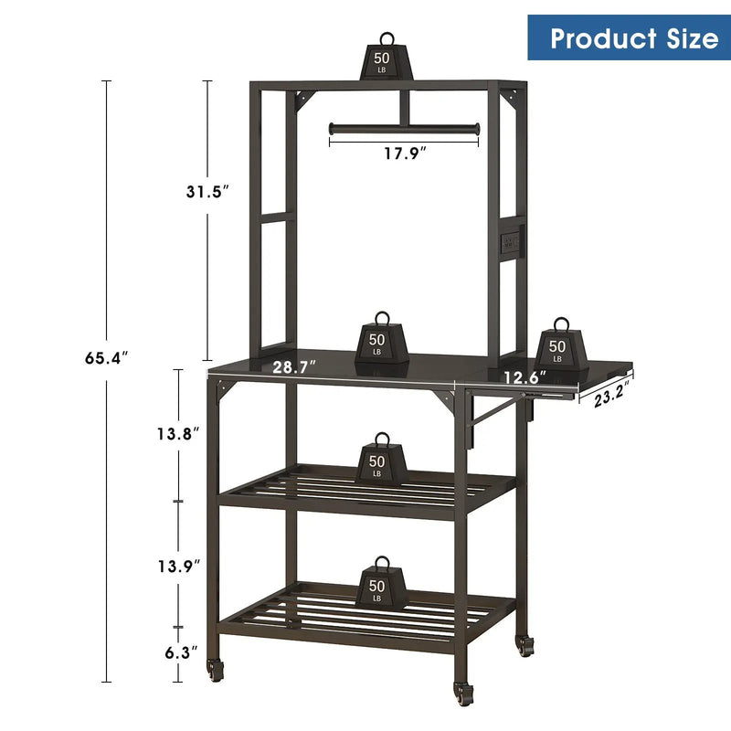 Heavy Duty 3D Printer Stand With Filament Storage Rack - Black by Unique Piece Furniture