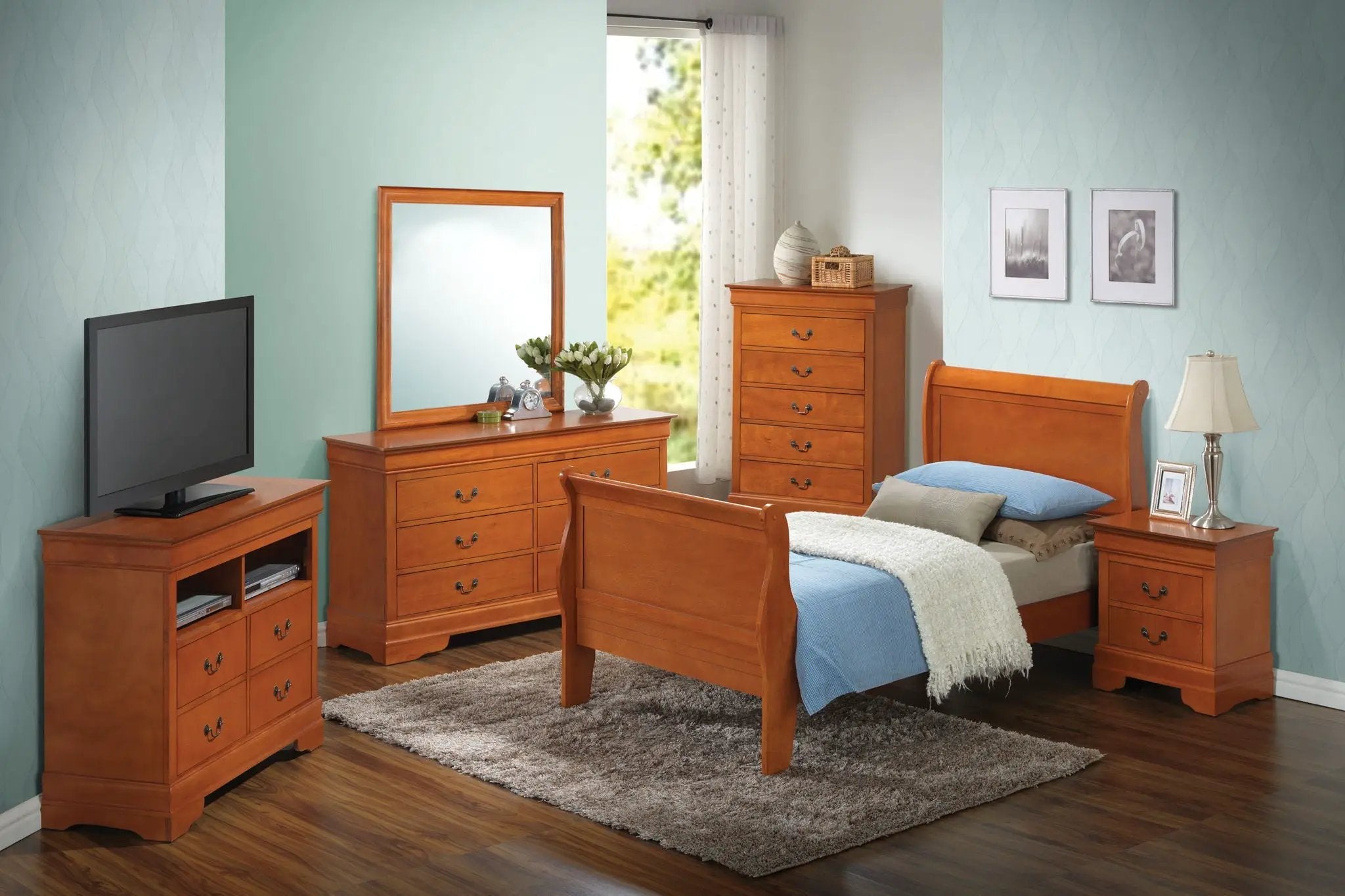 Louis Phillipe - Panel Sleigh Bed by Unique Piece Furniture