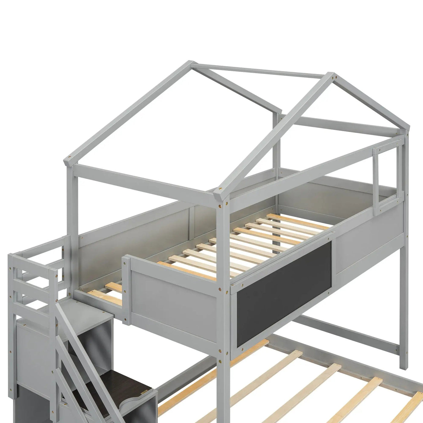 House Style Bunk Bed With Storage Staircase And board by HouseOfZazla