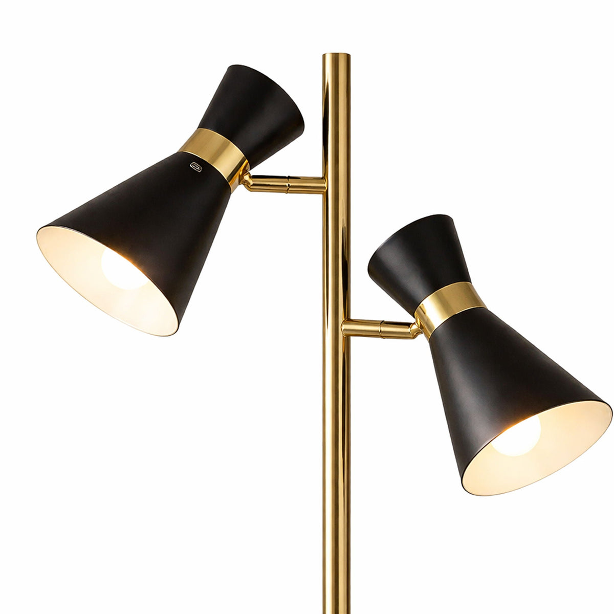 Axis - Floor Lamp With 4 Way Switch Double Spots With Base - Black / Gold, photo 4 of 8