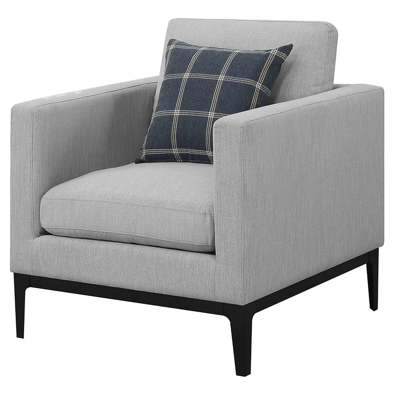 Apperson Upholstered Track Arm Accent Chair Light Grey by Unique Piece Furniture