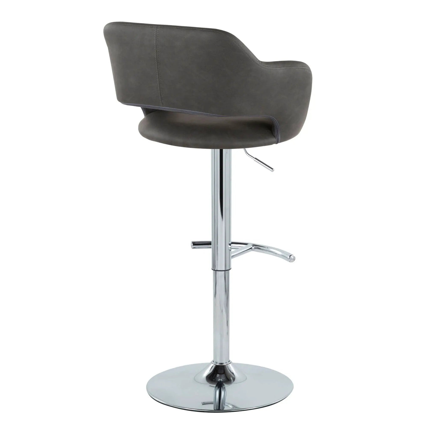 Margarite - Contemporary Ajustable Barstool With Swivel With Rounded T Footrest (Set of 2) by HouseOfZazla