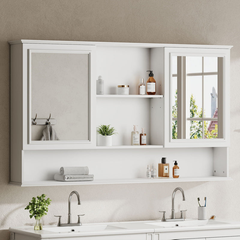 Wall Mounted Bathroom Medicine Cabinet With Double Mirrored Doors by HouseOfZazla