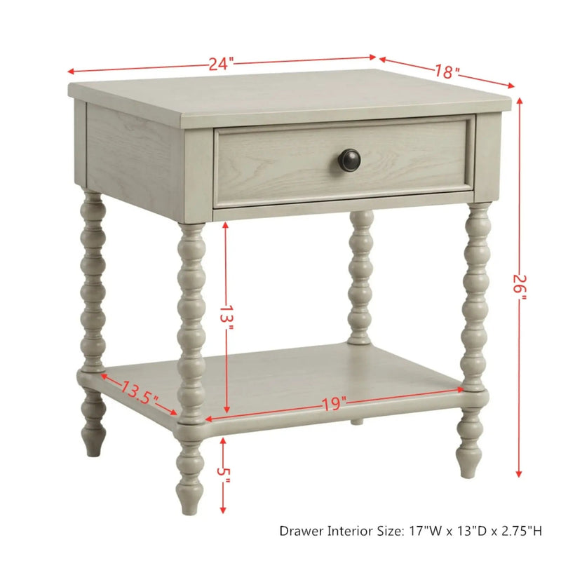 Traditional Durable Nightstand Table With Drawer And Shelf by HouseOfZazla