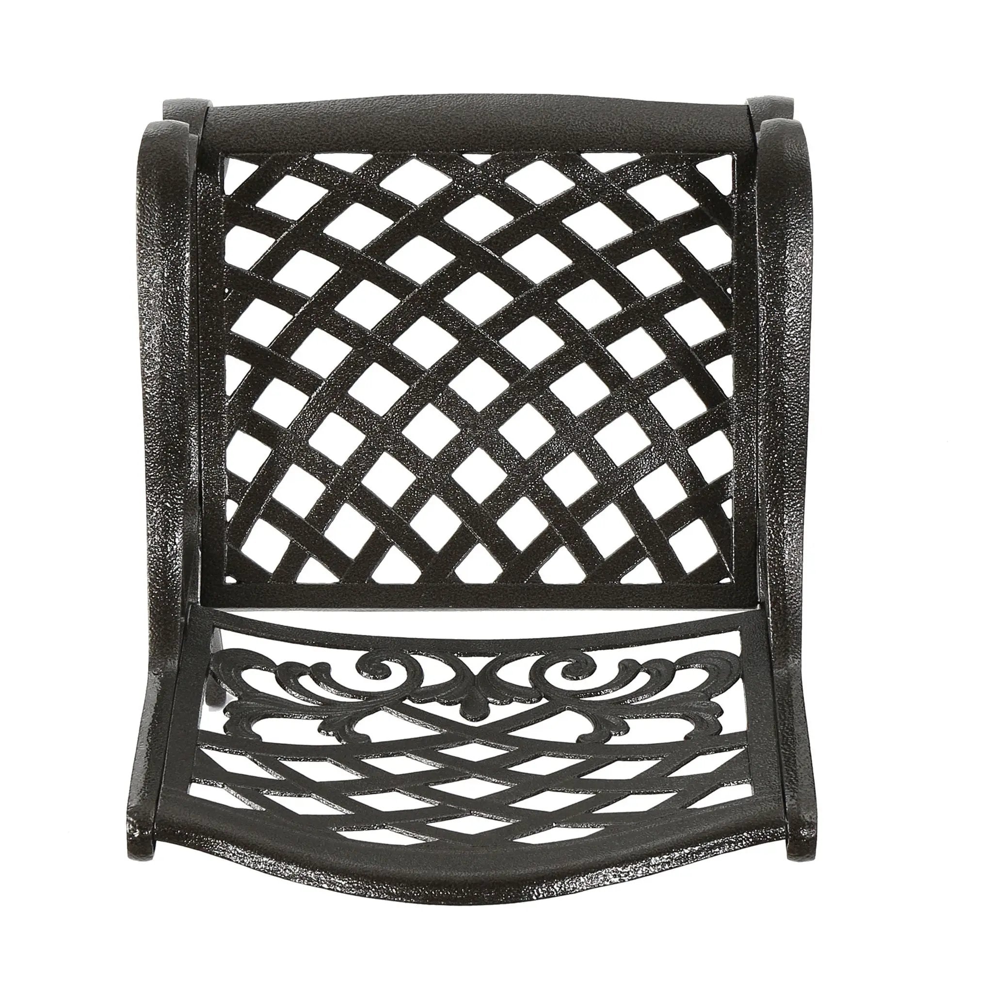 Luminea Outdoor Aluminum Dining Chair with Scroll Design, Bronze by HouseOfZazla