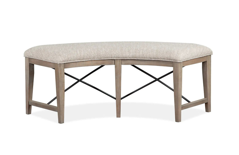 Paxton Place - Curved Bench With Upholstered Seat - Dovetail Gray by Unique Piece Furniture