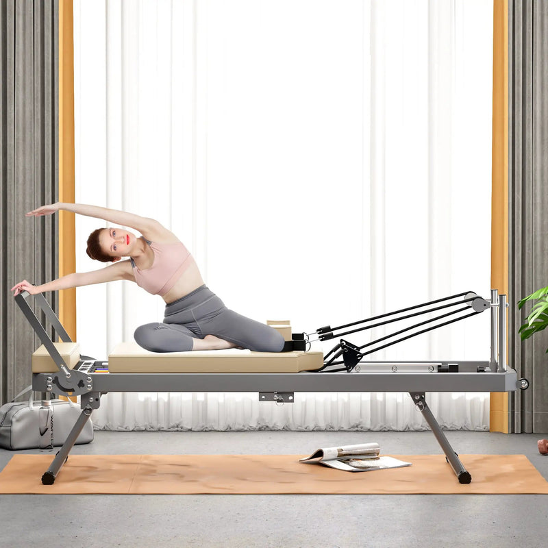 Foldable Pilates Reformer Machine for Home Gym by HouseOfZazla