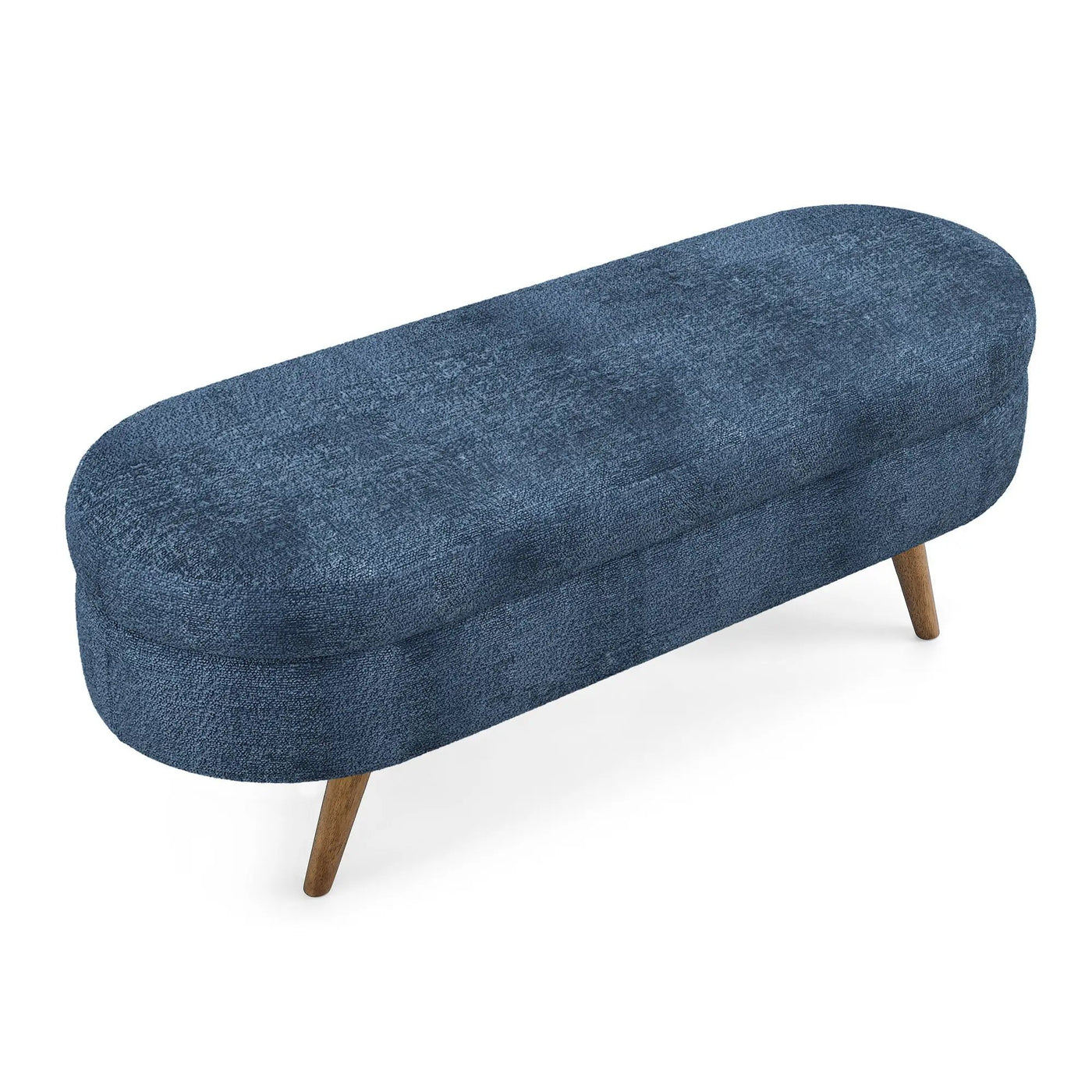 Modern Ottoman Oval Storage Bench With Rubber Wood Legs by HouseOfZazla