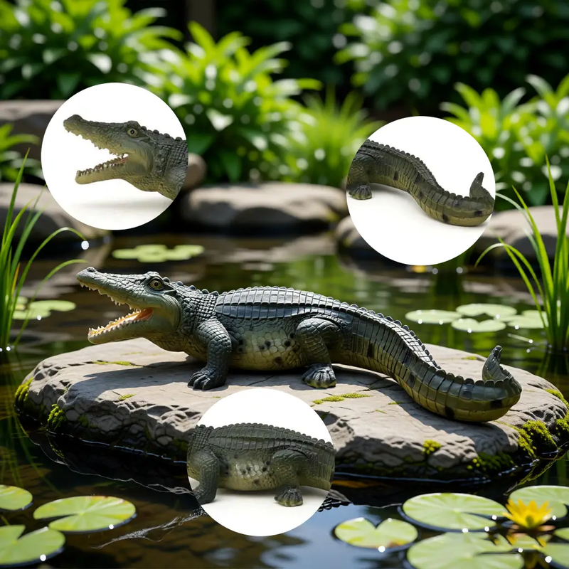 23" Simulated Crocodile Garden Statue by HouseOfZazla