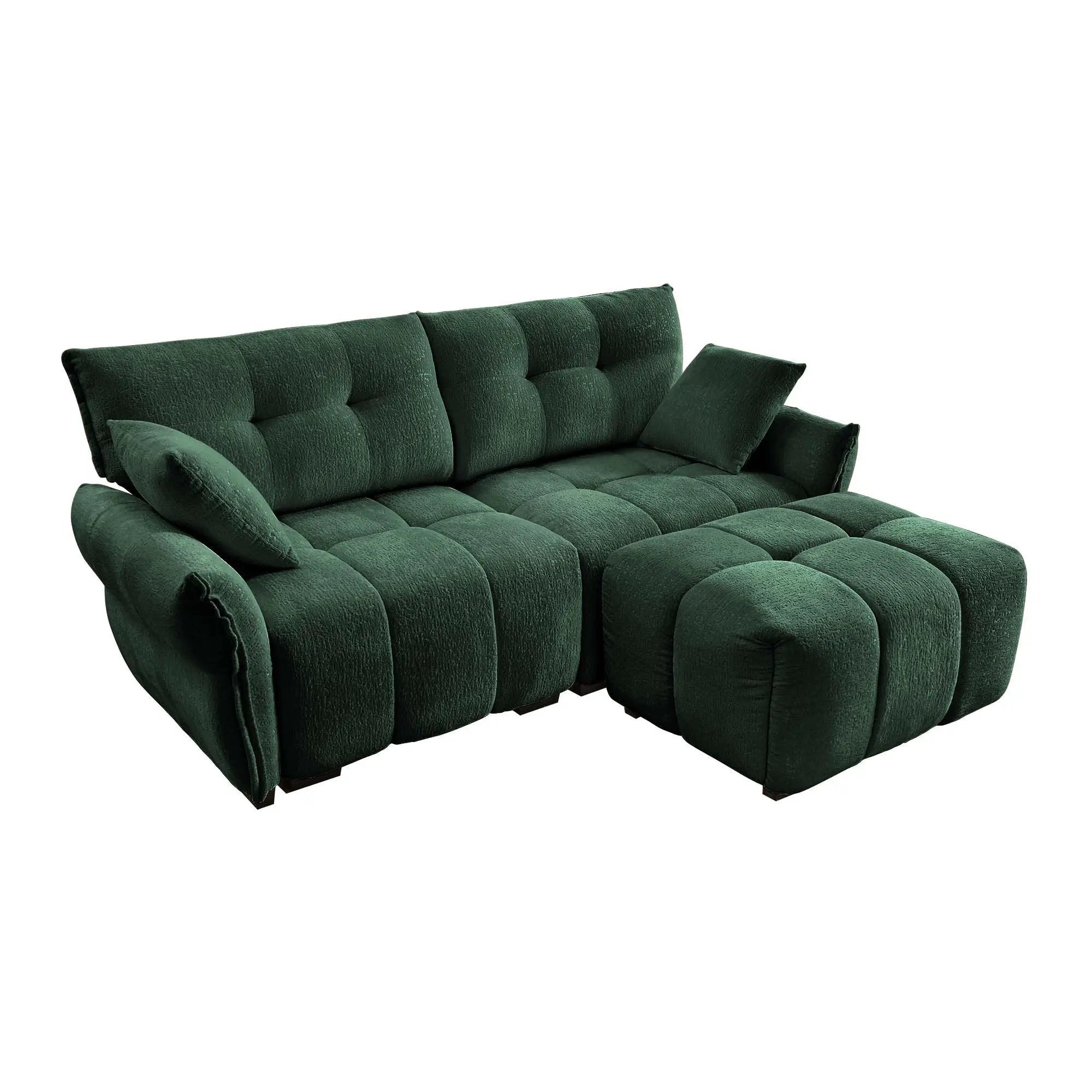 Sofa Set With Ottoman And Pillows, Textured, High Resilience Cushions by Unique Piece Furniture