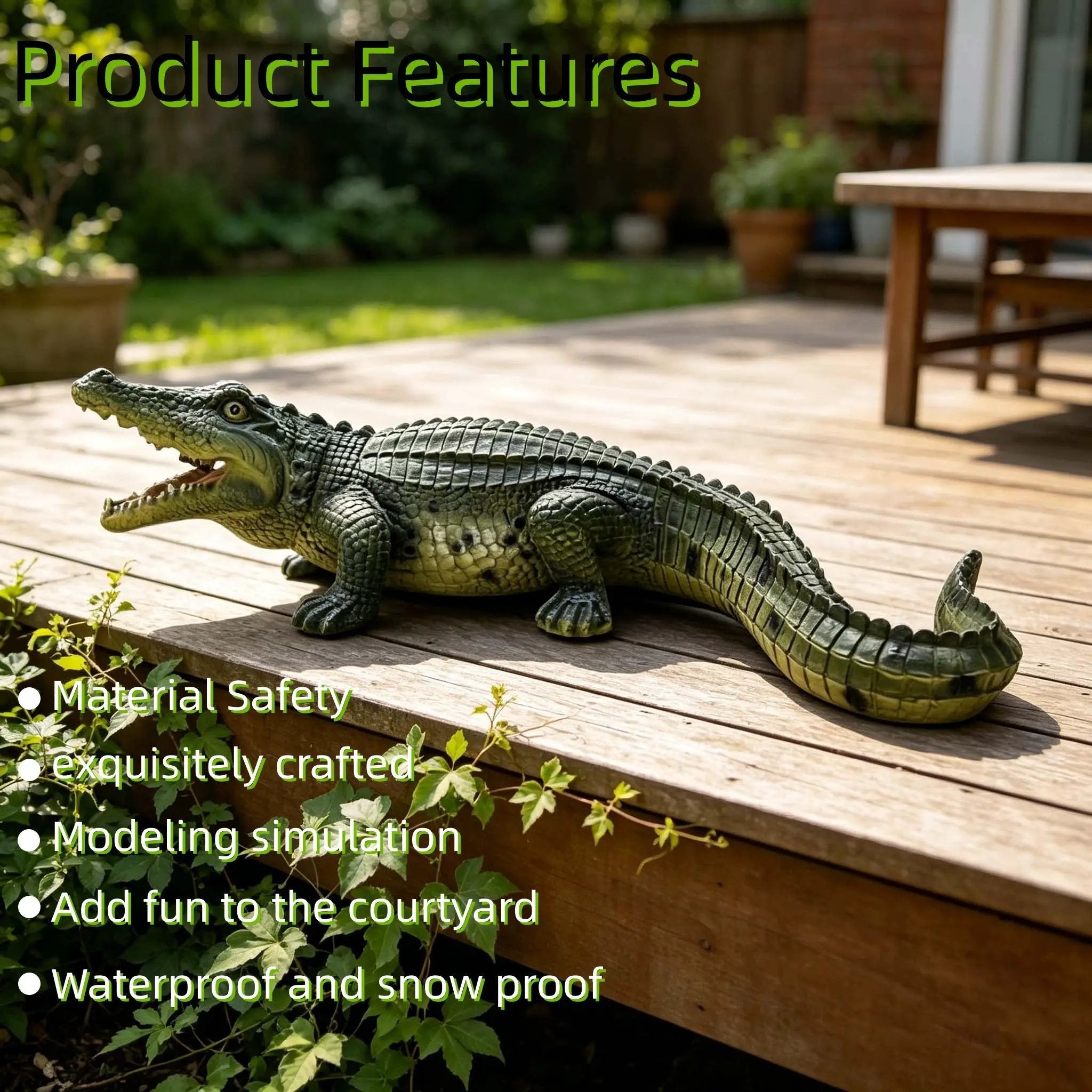 23" Simulated Crocodile Garden Statue by HouseOfZazla