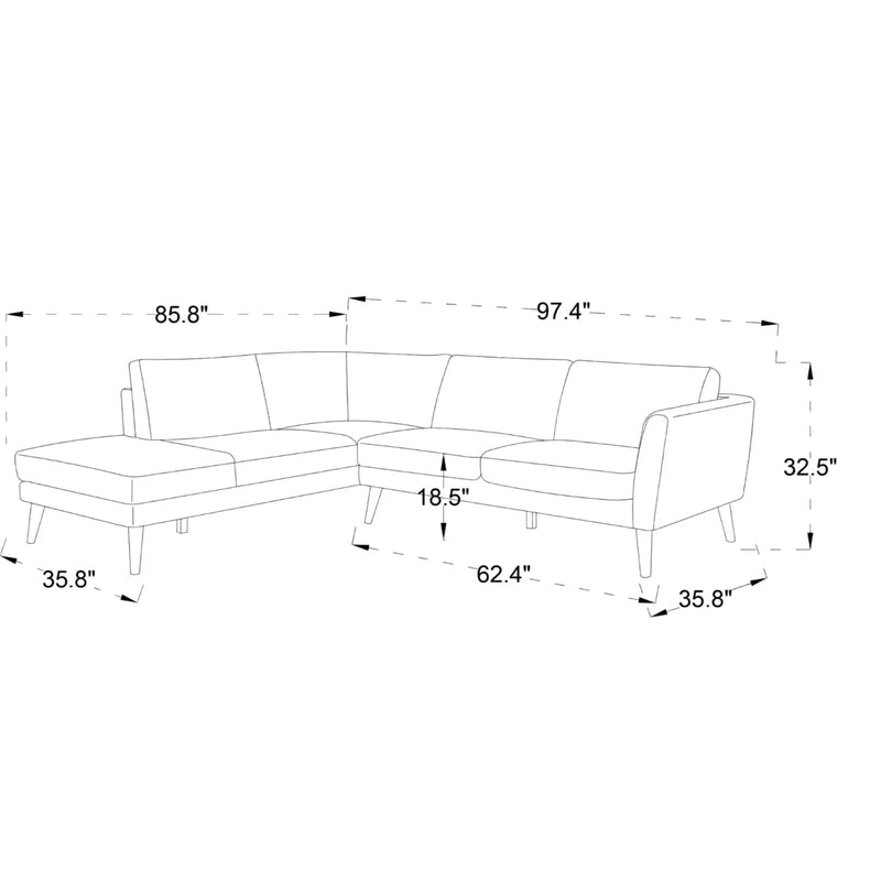Benson - Sectional Sofa With Chaise by Unique Piece Furniture