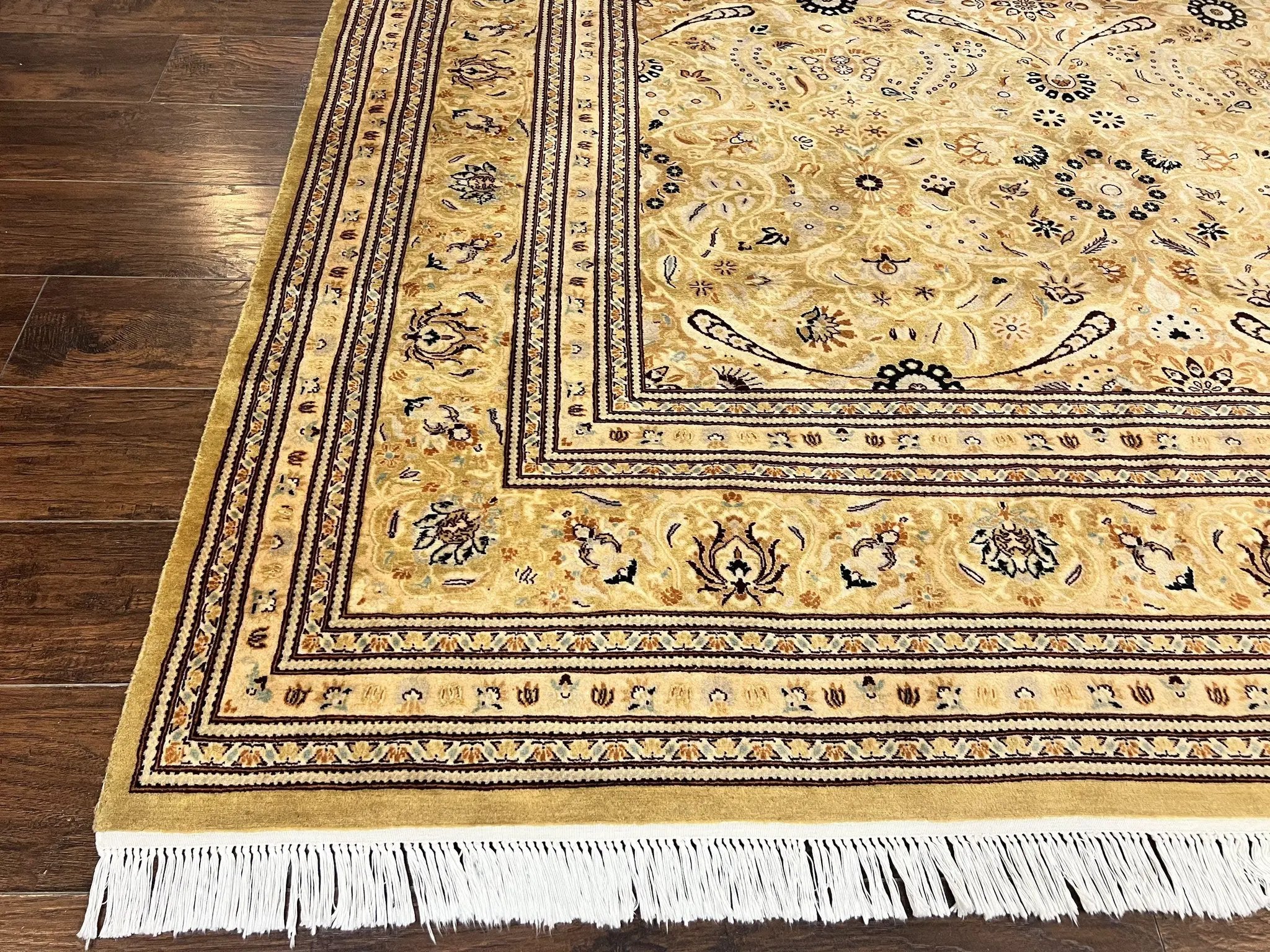 Pak Persian Rug 8x10, Wool Hand Knotted Vintage Carpet, Safavieh Rug, Gold Tan, 270 KPSI by Jewel Rugs