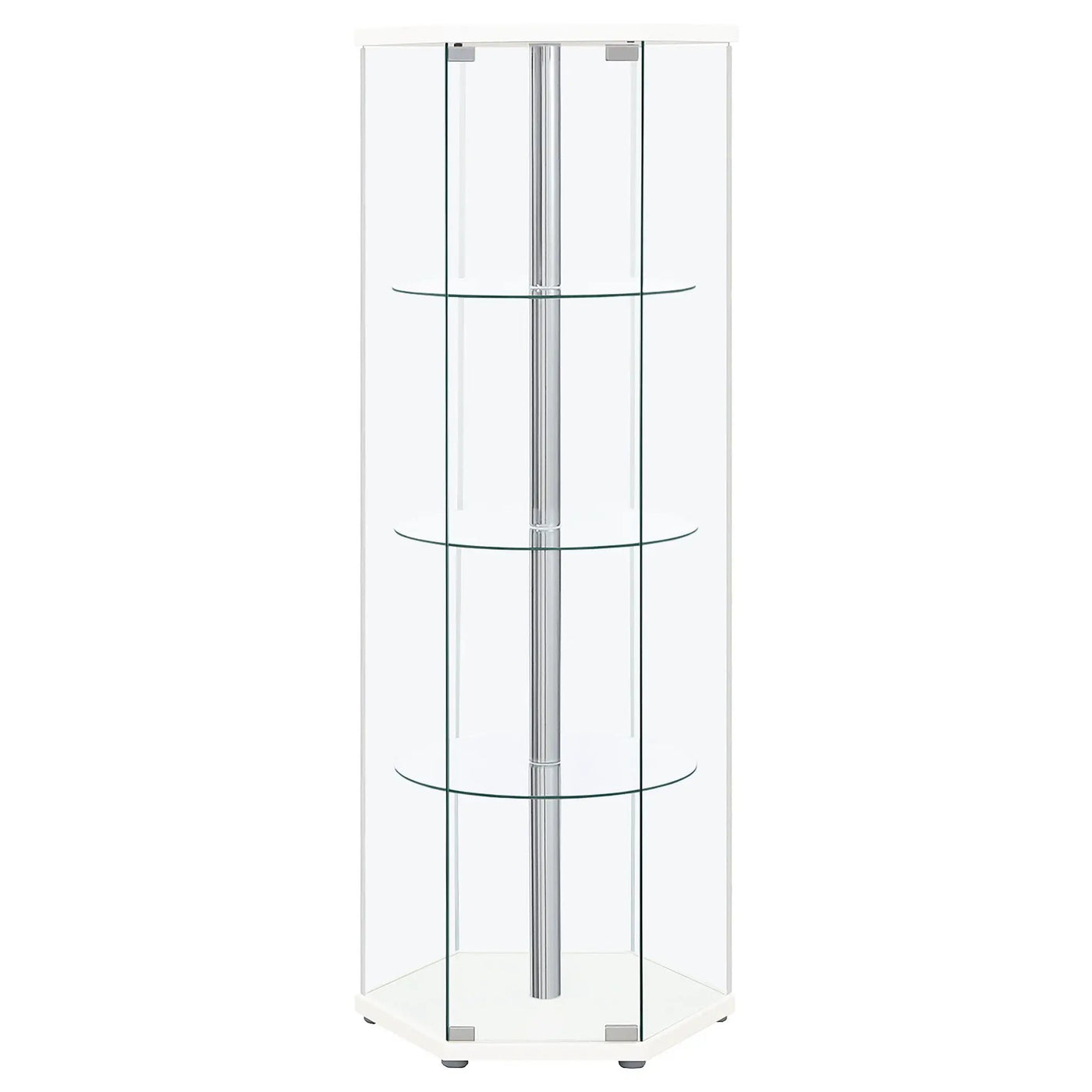 Tenley - 4 Shelf Curio Cabinet With Hexagonal Design by HouseOfZazla