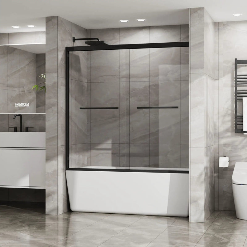 Goodyo - Double Sliding Bathtub Shower Door With Sgcc Clear Tempered Glass by HouseOfZazla