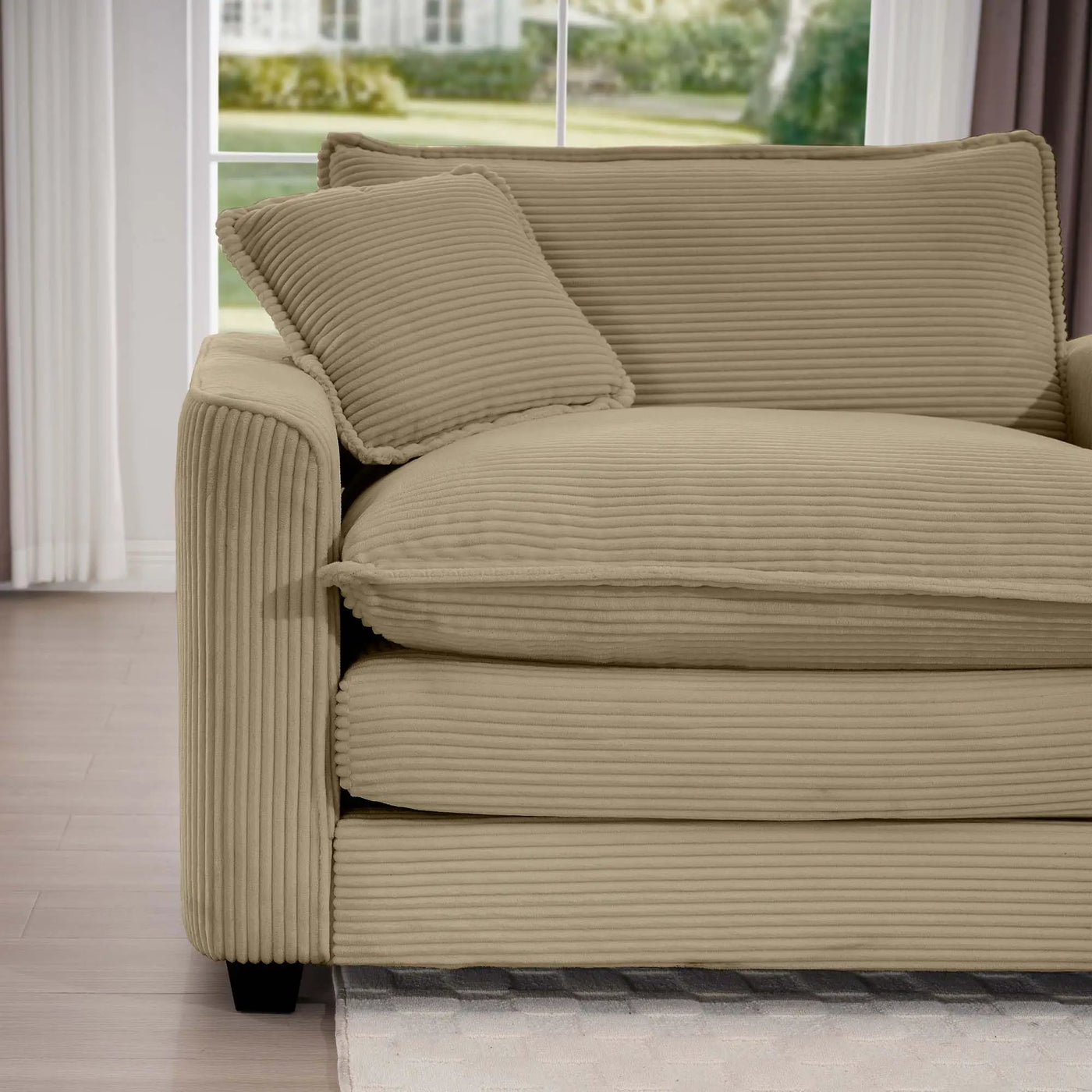 Classic Modern Comfortable Single Chair Deep Seat Sofa With Footstool by HouseOfZazla