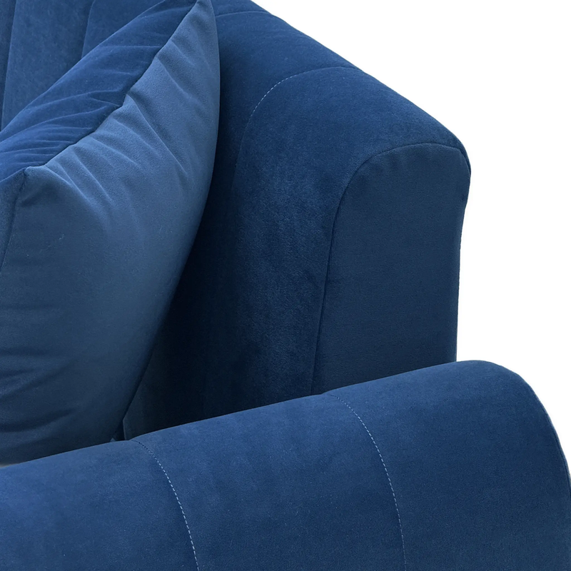 Vintage Blue Velvet 2-Piece Sofa Set by HouseOfZazla