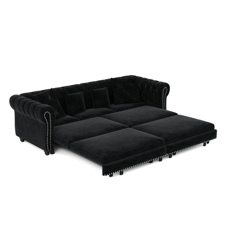 3 In 1 Convertible Sleeper Sofa Bed With Movable Ottoman by HouseOfZazla